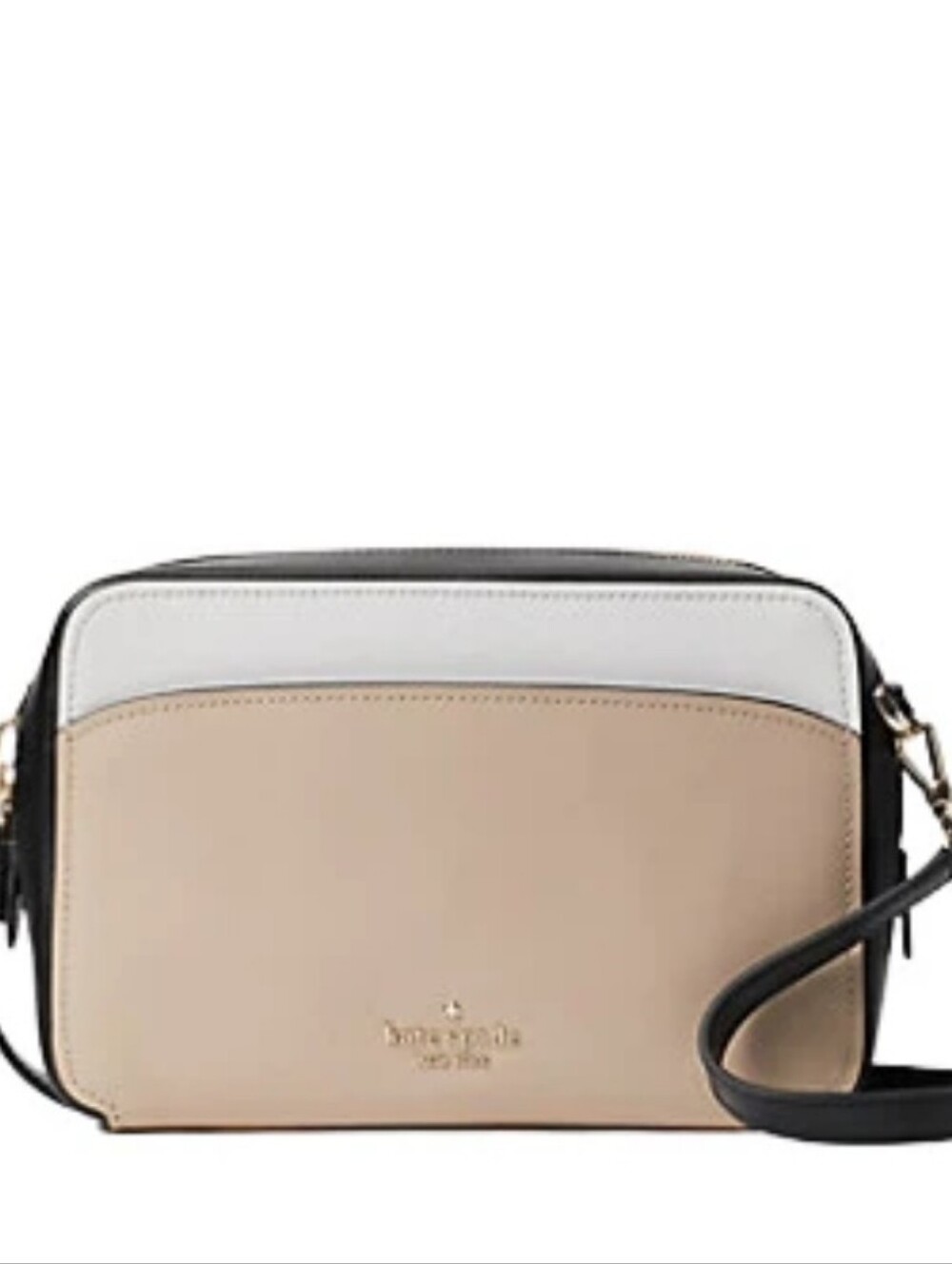 Kate Spade Lauryn Colorblock Two-Tone Leather Crossbody in Beige and Ivory - Picture 5 of 6